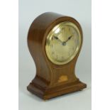 Mahogany balloon mantle clock, cylinder movement,