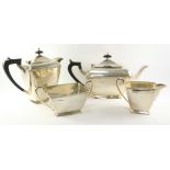 Four piece silver tea set by C W Fletcher & Son Ltd Sheffield 1933 approx 61oz gross