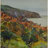 'Robin Hoods Bay', watercolour by Harold B Hewlett signed and with initials HBH, 1930 titled verso,