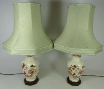 Pair of Masons 'Mandalay' pattern lamps,
