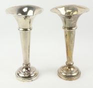 Two similar hallmarked silver posy vases Condition Report <a href='//www.