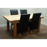 Rectangular oak dining table (180cm x 92cm, H78cm),