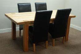Rectangular oak dining table (180cm x 92cm, H78cm),