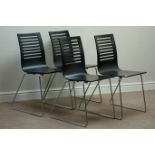 Dan Form Denmark set four black finish and chrome stacking chairs Condition Report