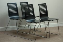 Dan Form Denmark set four black finish and chrome stacking chairs Condition Report