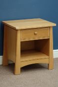 'Sherry' light oak lamp table with single drawer and undertier, W56cm, H60cm,