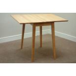 Light wood drop leaf table (77cm x 93cm, H76cm),
