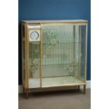 Mid 20th century vintage retro display cabinet with 'Smiths' clock,
