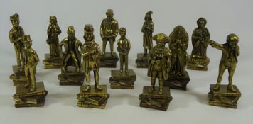 Twelve Brass Dickens character figures (12)