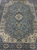 Large Persian design Prussian blue ground rug carpet,