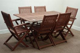 Rectangular hardwood garden table (150cm x 87cm, H74cm),