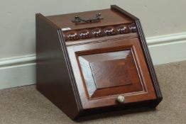20th century mahogany coal scuttle with liner,