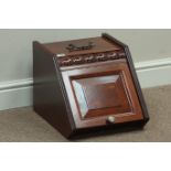 20th century mahogany coal scuttle with liner,