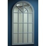 Arch top 'window' mirror set in goose grey frame 130cm x 69cm Condition Report