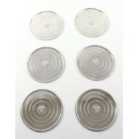 Georg Jensen matched set of six silver coasters impressed grape design stamped GJ or GI 925 or