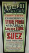 Original 'Adelphi Theatre Atterclife Sheffield' 1939 theatre poster 'Tyrone Power',