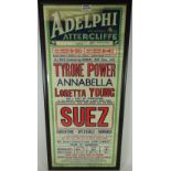 Original 'Adelphi Theatre Atterclife Sheffield' 1939 theatre poster 'Tyrone Power',