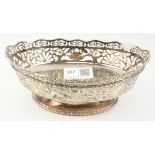 Edwardian silver oval pedestal bon-bon dish George Nathan & Ridley Hayes Chester 1908 16cm approx