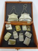 Two early 20th Century silver plated purses,