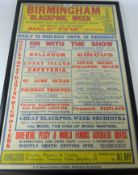 Original 'Birmingham "Blackpool" Week events' poster,
