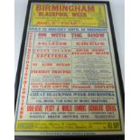 Original 'Birmingham "Blackpool" Week events' poster,