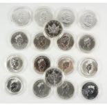 Eighteen Canadian maple leaf $5 silver proof coins (all in capsules) Condition Report