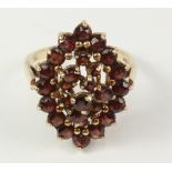 Garnet cluster ring hallmarked 9ct Condition Report <a href='//www.