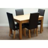 Rectangular oak dining table (121cm x 86cm, H76cm),