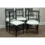 Set five (4+1) William Morris 'Sussex' style chairs,