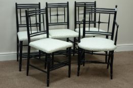 Set five (4+1) William Morris 'Sussex' style chairs,