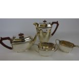 Art Deco four piece silver plate tea and coffee set,