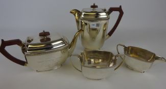 Art Deco four piece silver plate tea and coffee set,