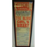 Original 'Edmonton Empire London' 1920's Theatre poster,
