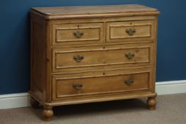 19th century continental pine chest with two short and two long drawers, W100cm, H84cm,
