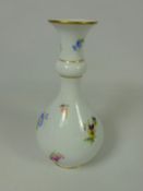 Meissen vase hand painted with floral sprays,