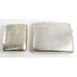 Two hallmarked silver cigarette cases approx 8oz Condition Report <a