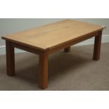 'Morris Furniture' rectangular oak coffee table, 60cm x 120cm,