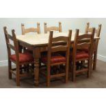 Rectangular pine dining table (150cm x 93cm, H77cm),