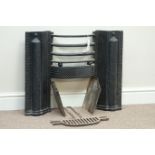 Victorian cast iron bedroom fireplace with register plates,