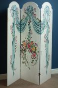 Three panel screen hand painted, H168cm, W184cm Condition Report <a href='//www.