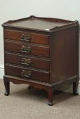 Early 20th century mahogany four drawer music cabinet, W49cm, H60cm,