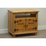 Pine television cabinet, W78cm, H71cm,