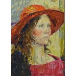 Bust Portrait of a Lady Wearing a Hat,