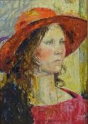 Bust Portrait of a Lady Wearing a Hat,