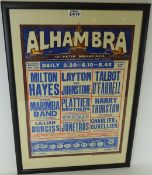 Original 'Alhambra Leicester Square London' 1920's theatre poster,