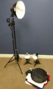 Three photography studio lamps,