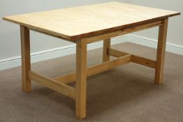 Light wood extending dining table with leaf, 90cm x 152cm - 208cm,
