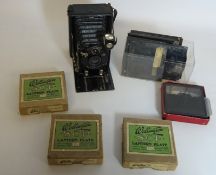 Contessa-Nettel folding plate camera and magic lantern slides in one box Condition
