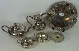 Edwardian four piece silver plated tea service,