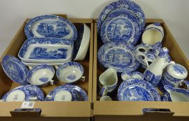 Spode 'Italian' dinner and teaware including casserole dishes, salt pig, egg stand, sugar sifter,